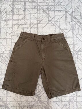 Carhartt Original Fit Brown Canvas Work Shorts Cargo Size 36